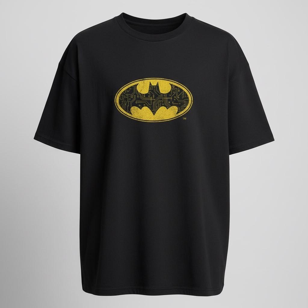 Circuit Board Bat Logo Tech Graphic Tee Dark Knight Style T-Shirt XXXXL