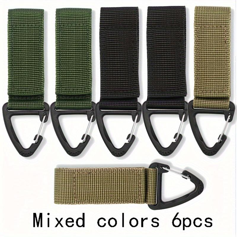 3/6Pcs Keychain Holders - Nylon Webbing Hanging Gear Clips with Triangular Buckle Hook for Outdoor Camping
