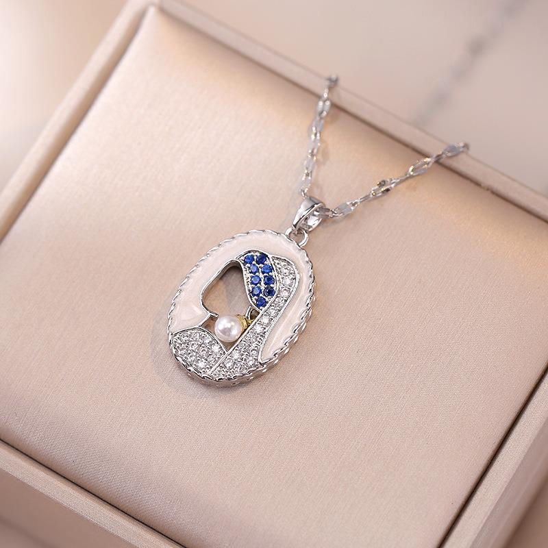 Meier Necklace for women, popular colorful exotic pearl enamel painted clavicle chain