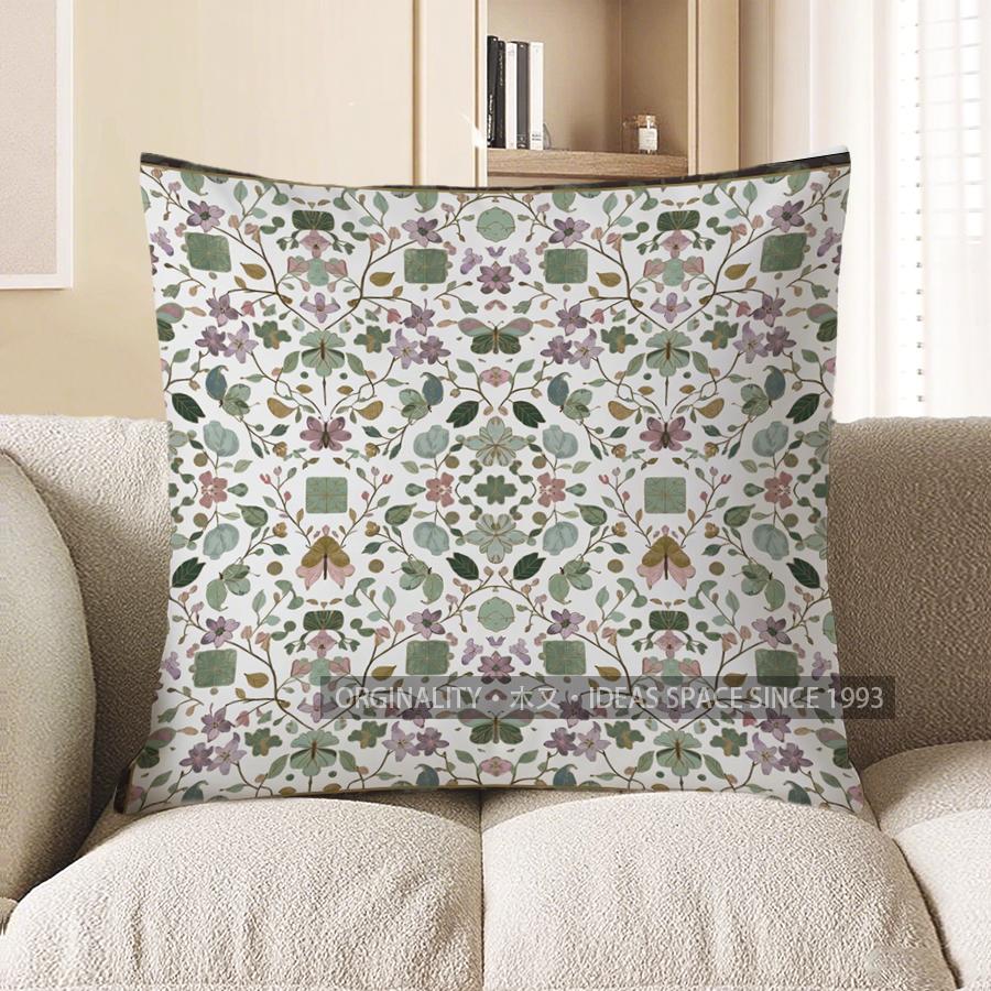 2D Floral Patterned Decorative Digital Print Pillow Covers Pattern Cushion Cover Suitable For Sofa Bedroom Car Pillow Cover