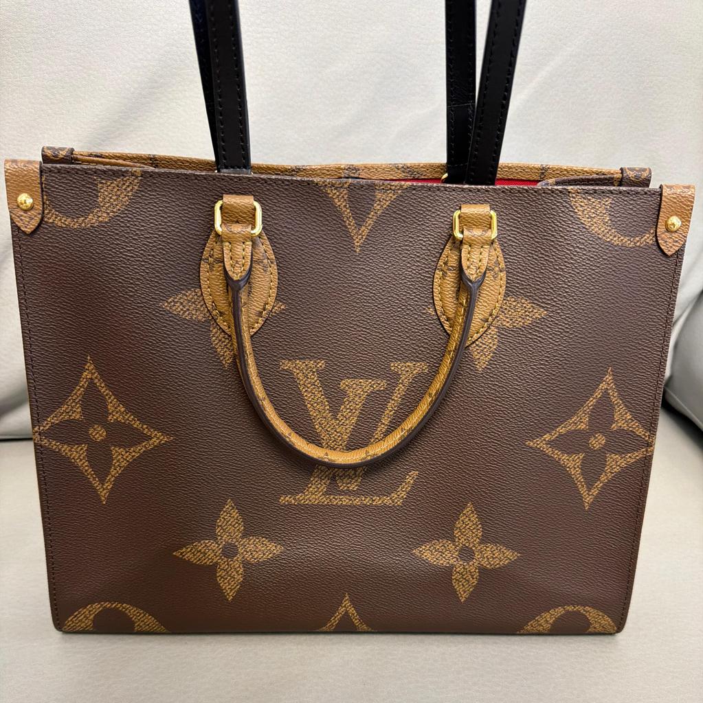 [Pre-Owned] Louis Vuitton Onthego MM 'Brown Giant Monogram/Brown Monogram Reverse Canvas' - Very Good #8PEVEW