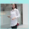 Streetwear Shirt For Women With Spliced Polyester Cotton Fabric Spring Casual Style