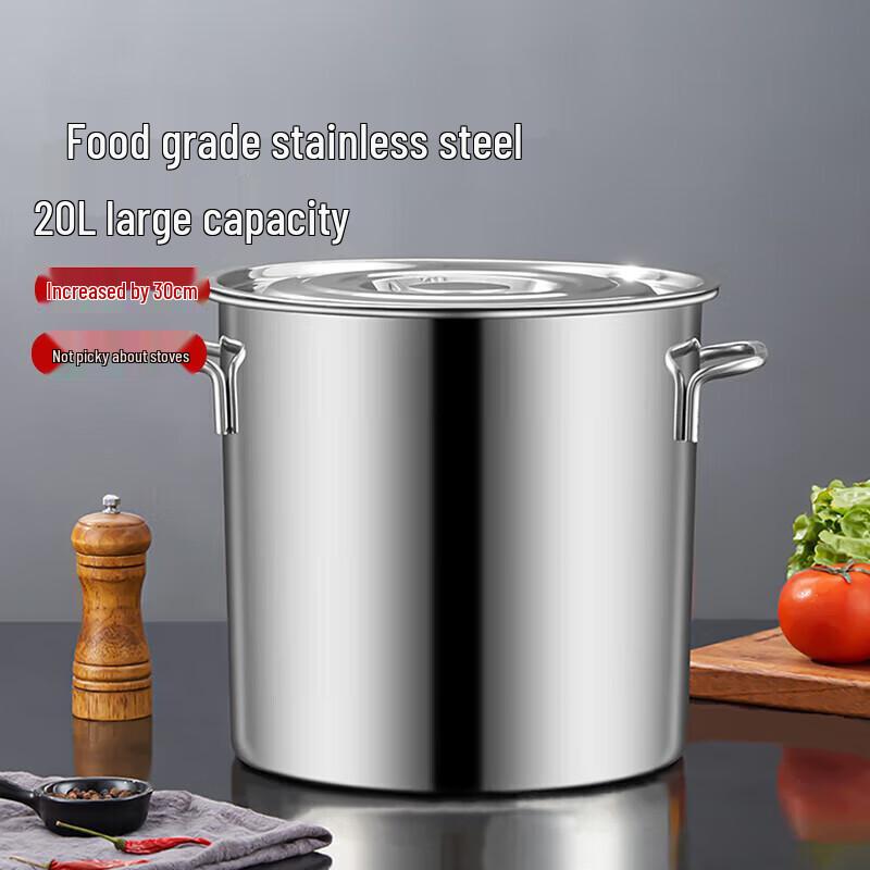 JingJingRS Thickened Stainless Steel Storage Bucket