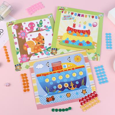 5/10pcs Children Button Stickers DIY Drawing Toys Handmade Student Art Class Painting Craft Kids Early Educational Game TMZ
