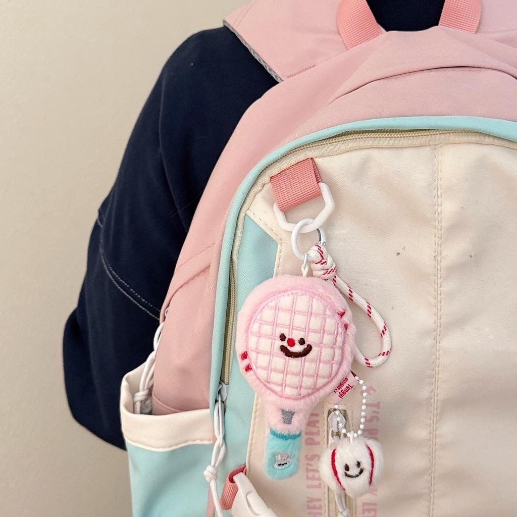 Niedliche Plüsch-Tennisschläger-Figur Anhänger, Tasche, Schlüsselanhänger Anhänger, bester Freund Anhänger für Paare