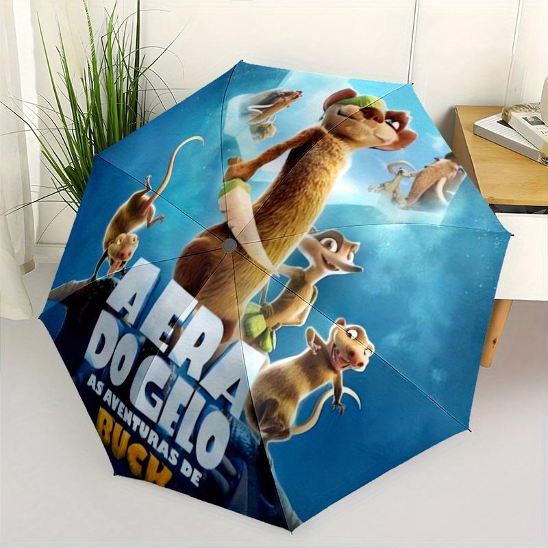 

Disney Frozen Ice Age Adventure Buck Automatic Folding Umbrella - 3 Folding Design, Vivid Cartoon Pattern, Suitable for Outdoor Activities,