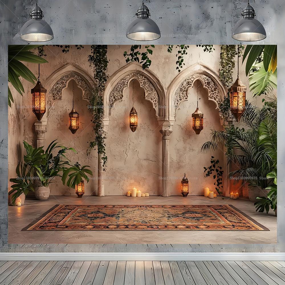 Moroccan Palace Backdrop Arabian Middle Eastern Interior Palace Photography Background for Kids Baby Shower Birthday Party Decor4