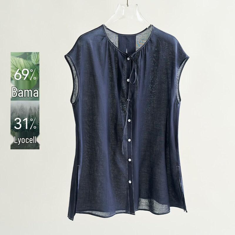 IHIMI Women s Linen Tencel Sleeveless Top 2XL