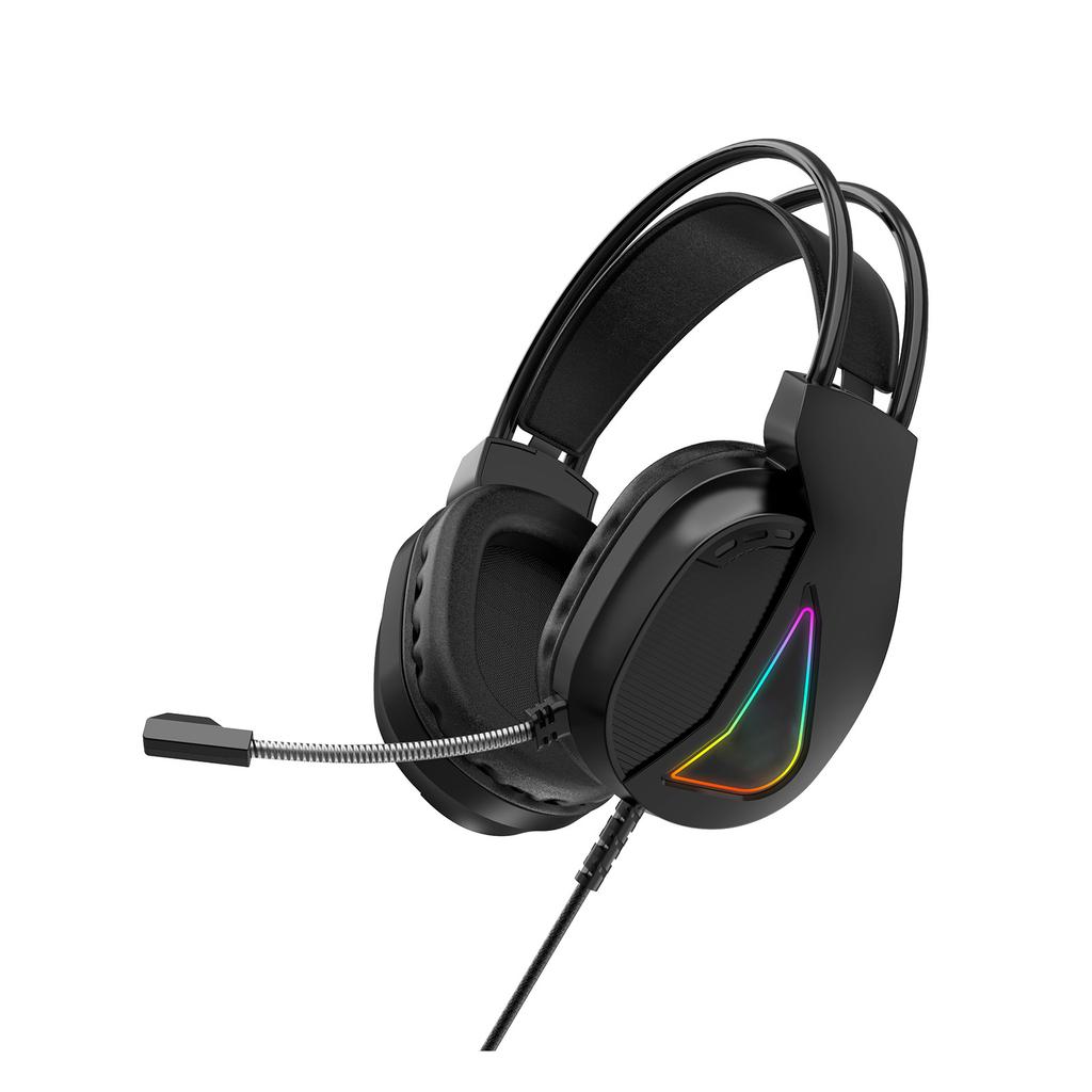 TWOLF H160 USB Wired Gaming Headsets RGB Light Computer Over Ear Headphone with 50mm Drivers
