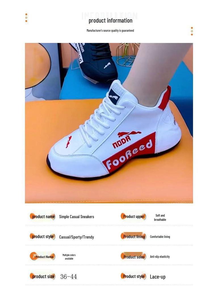 2025 Trendy Tenisky s rovnou podrážkou: Pohodlné, prodyšné bílé ležérní sportovní boty