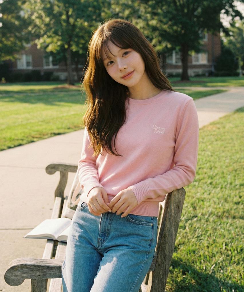 SWEET SOUP Lettering Round Neck Knit (Wc2Lkf1)