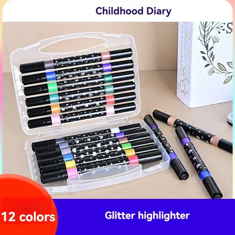 24/48/72/96 Colors Dual Brush Tip Glitter Art Markers Metallic Paint Marker Pens DIY Crafts Birthday Cards, Making Poster, Album