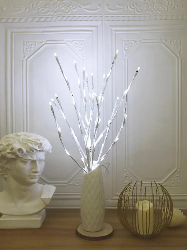 HOMZY 1 peça Luzes de Galho de Bétula Branca a Pilhas 20 LEDs Luzes de Fada Ramos de Salgueiro para Decoração Interna Externa de Casa Quarto