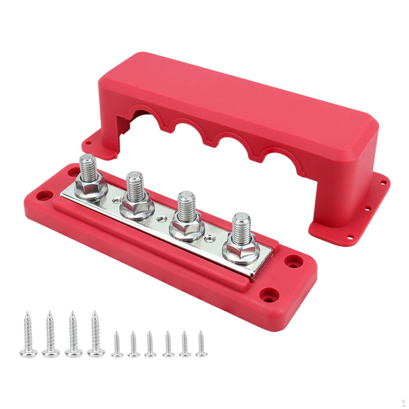 

300A Busbar for Power Distribution in 12V-48V Marine and Automotive червоний