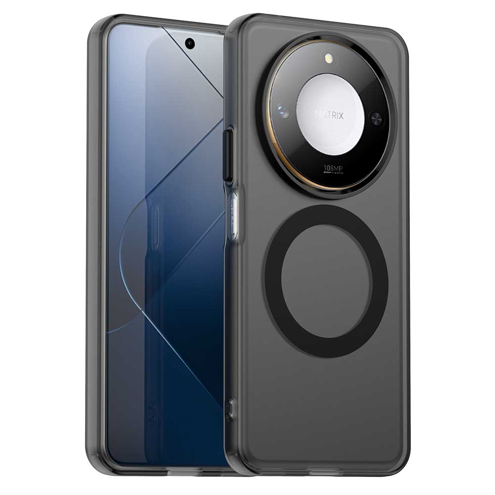 

For Honor X60 5G Case Compatible with MagSafe PC+TPU+PET Anti-Drop Phone Cover Black