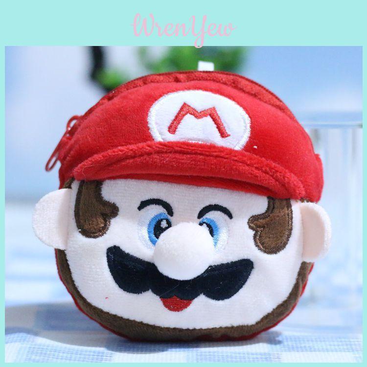 Adorable Super Mario Plush Toy Coin Purse Keychain Soft Doll Accessory For Kids