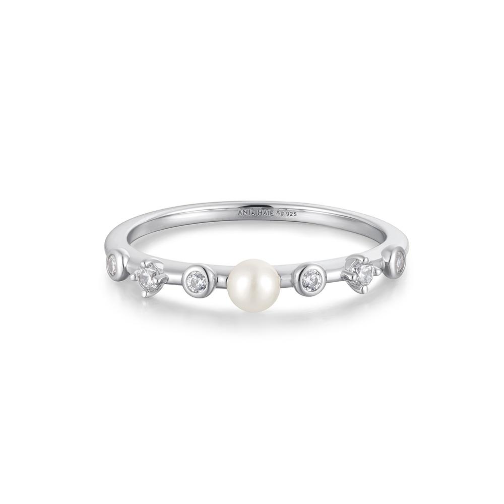 Ania Haie Natural Freshwater Pearl Cubic Zirconia 925 Silver Ring R058-04H