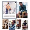 OLEVS Men's Ultra-Thin 6.5mm Steel Bezel Quartz Wristwatch Genuine Leather PU Leather Blue Black White Date Dial Waterproof Retro Orange Band Gold