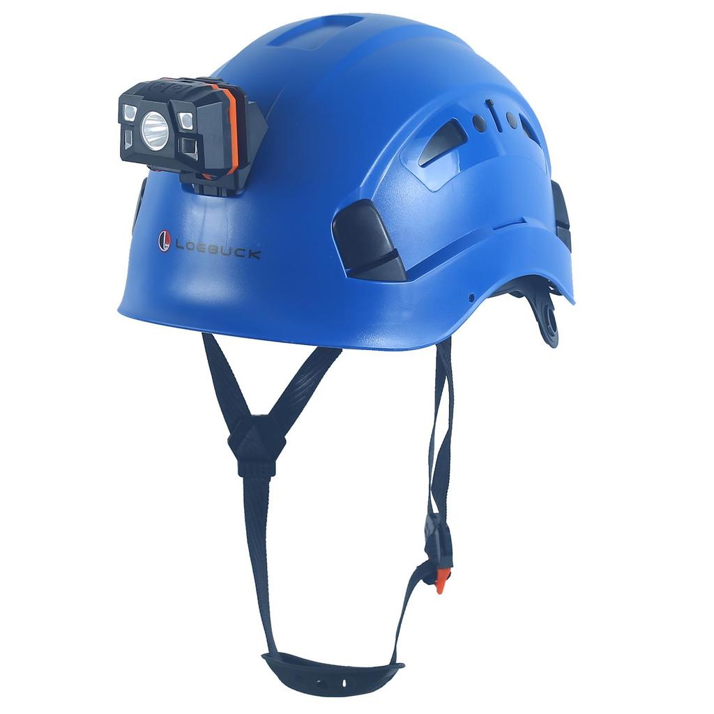 LOEBUCK Safety Helmet with Goggles & LED Headlight, Industrial Hard Hat for Construction Work 53-64cm