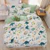 100% Bavlna Dinosauří Povlak na Peřinu Roztomilý Kreslený Dinosauří Ložní Set Queen pro Chlapce Dívky Dekorace Ložnice Oboustranný Povlak na Přikrývku