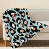 Cozy Leopard Print Flannel Fleece Blanket Warm, Lightweight, Soft & Skin-friendly, Ideal for Home Couch Naps, Christmas & Halloween Decor