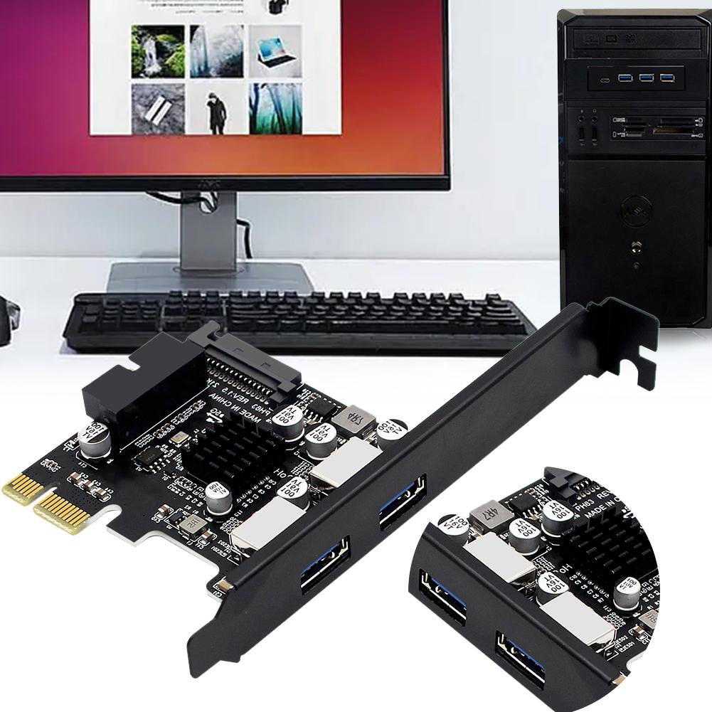 USB 3.0 PCI-E Expansion Card SATA 15Pin Power Port USB3.0 Hub 19pin/20Pin Front Panel PCI-E To USB Expansion Card for PC Desktop
