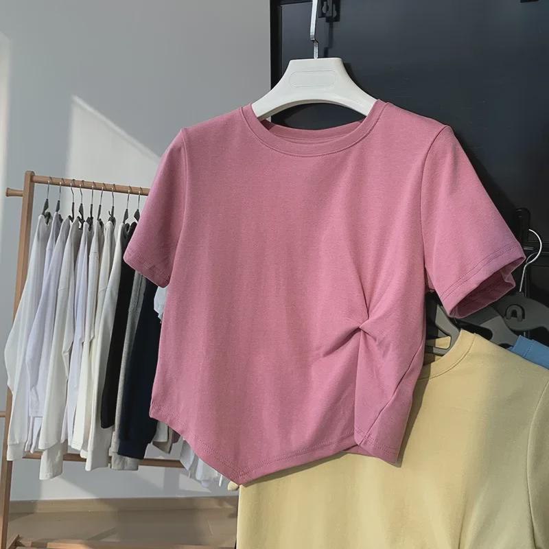 Dopamine Wear Women's High-Waist Short-Sleeve T-Shirt - 2025 Summer Niche Design