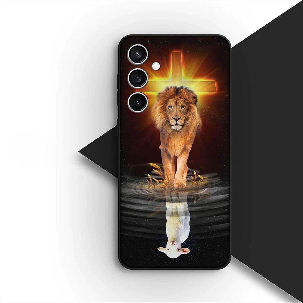 Cover for Samsung Galaxy S10 S8 S9 Plus A33 A34 A31 70 A71 A72 Note 20 9 8 S10E Casing Phone Case God Jesus Judah Jehovah Cross