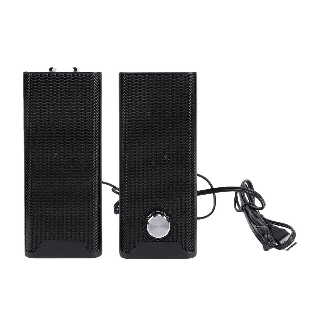 2 In 1 Computer Speaker with Volume Knob USB Plug and Play 35mm Sound Input Gaming Speakers for PC Laptop Desktop