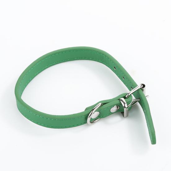 Fashion Adjustable Faux Leather Solid Color Dog Cat Puppy Neck Strap Pet Collar