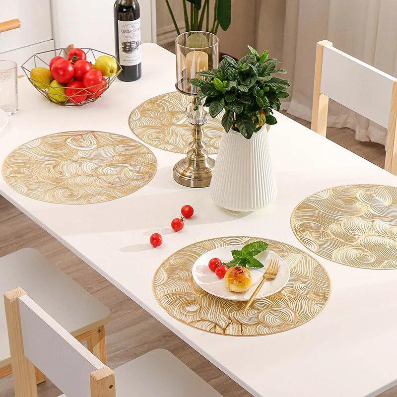 1Pc Durable Table Mat Hollow Clouds Oil Resistant Non-slip Kitchen Placemat Coaster Insulation Pad Dish Coffee Cup Home Decor
