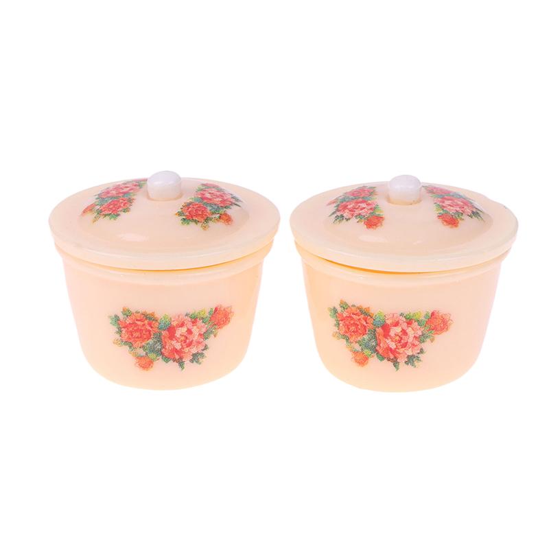 2/3Pcs Dollhouse Miniature Nostalgic Life Scene Decoration Supplies Chinese Double Happiness Enamel Basin Doll Accessories Toy