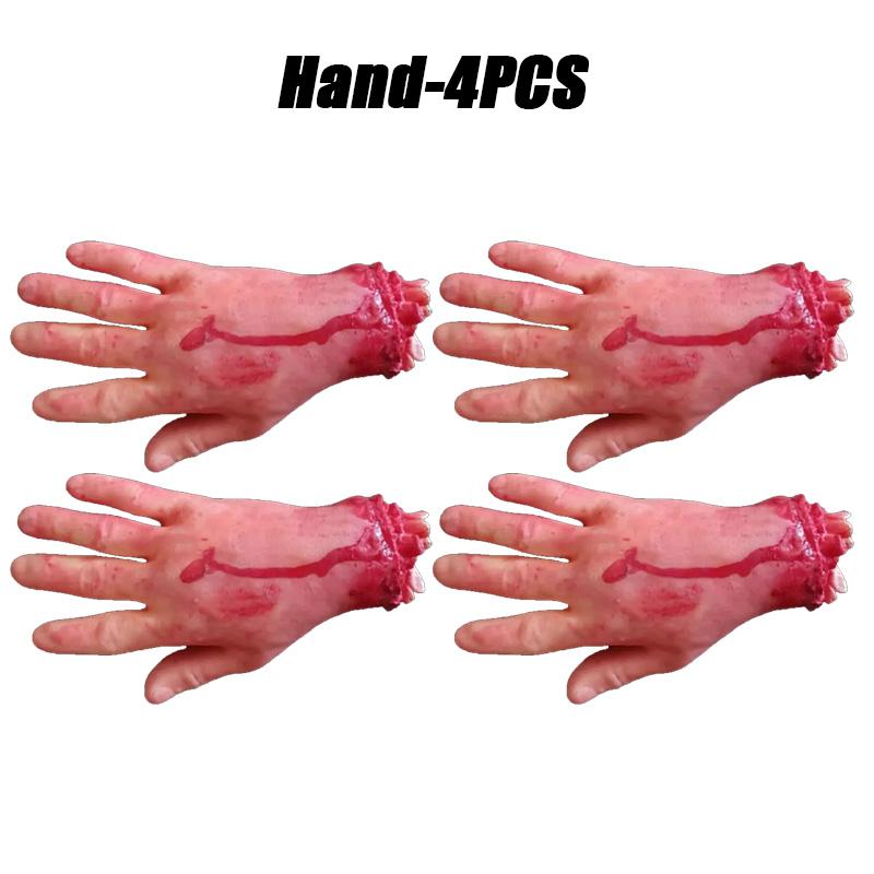 Halloween Severed Body Parts Decor Bloody Broken Arms Legs Fingers Realistic Silicone Haunt Prop Gruesome Prank Party Kit