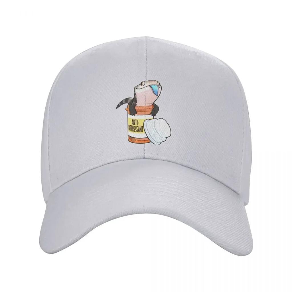 Blue Tongue Skink Cartoon Cute Skink Lizard Baseball Cap Black Golf Womens Hats For The Sun Mens