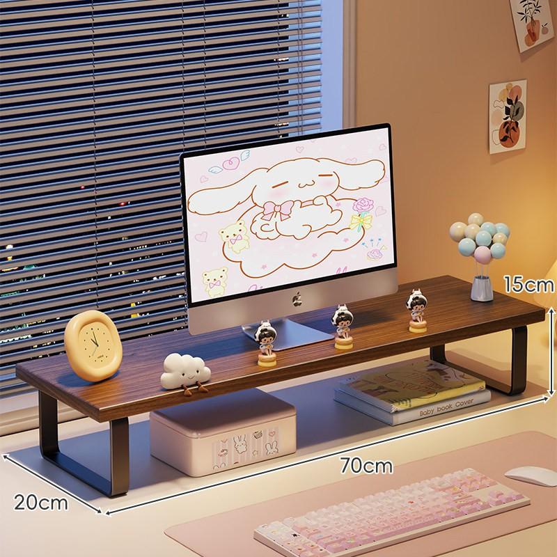 Supporto Riser per Monitor da Scrivania Regolabile Schermo Laptop Organizzatore Spazio di Lavoro Ergonomico Legno Bianco Noce Nero