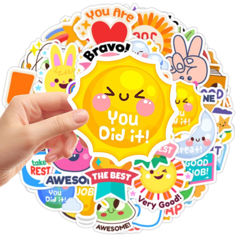 50PCS Motivational Reward Stickers for Students Inspirational Quotes Sticker for Teens Positive Affirmation Decals Teacher