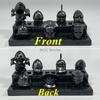 MOC Bricks Black Sword Shield Spear Halberd Helmet Medieval Knights Rome Action Figure Educational Building Block Gifts