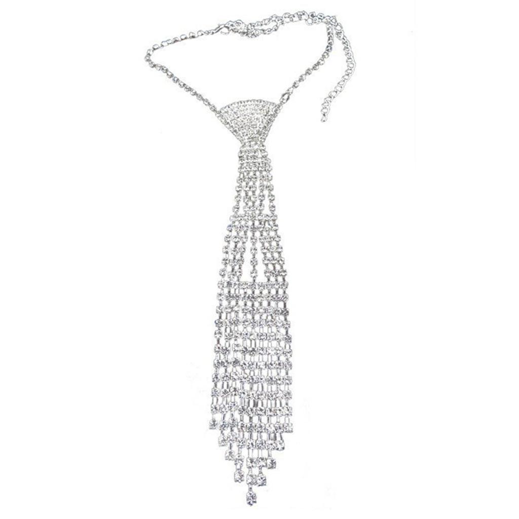 Women Neck Tie Rhinestone Necktie Women Clothing Accessories for Christmas Party Costume Decorations