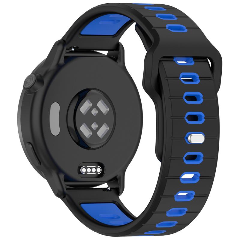 20MM 22MM Silikonový řemínek pro Garmin forerunner 245 645 255 265 Vodorovný pruh Reverzní Dvoubarevný Řemínek k hodinkám Prodyšný Wr