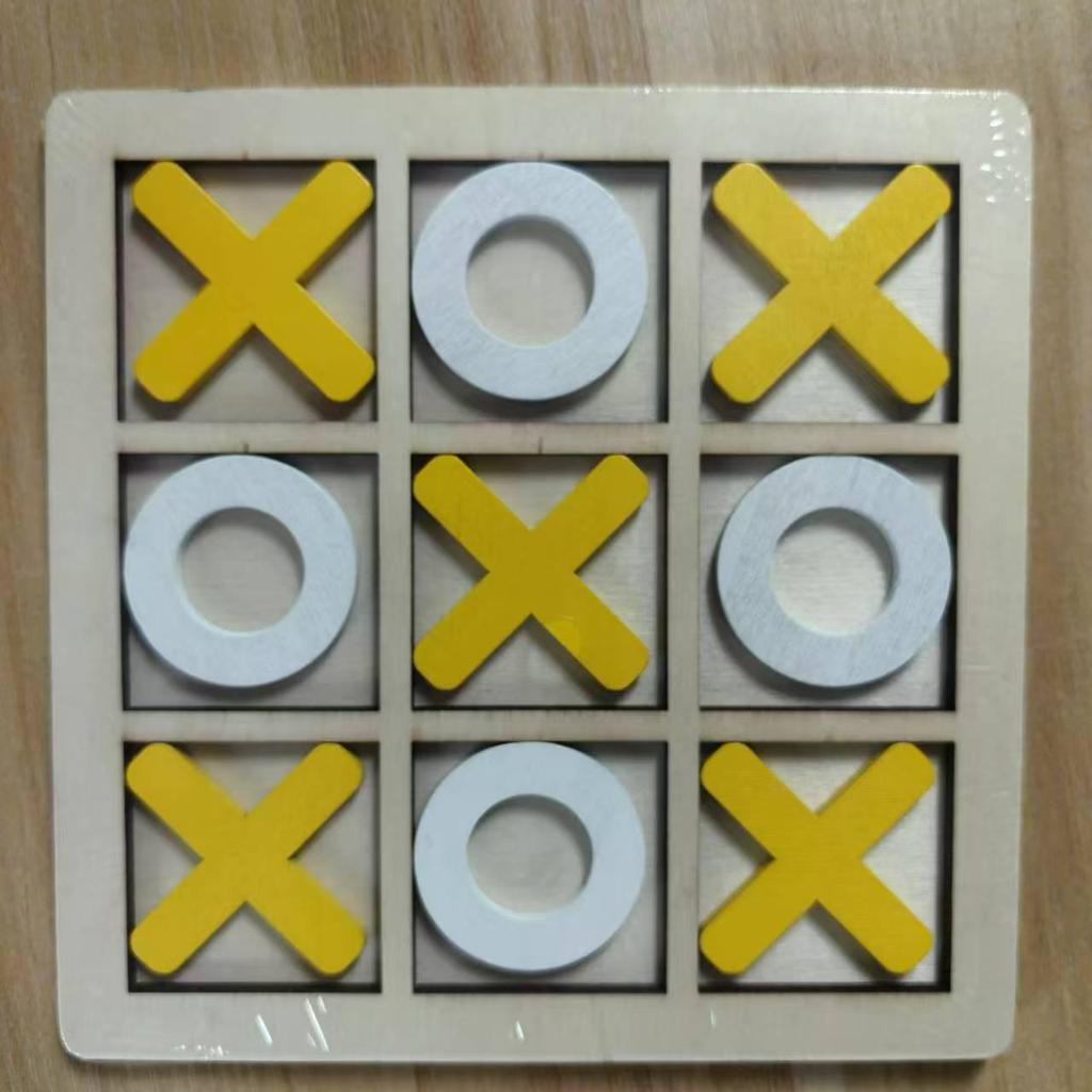 Wooden Tic-Tac-Toe Board Game: Educational Toy for Kids' Logical Thinking