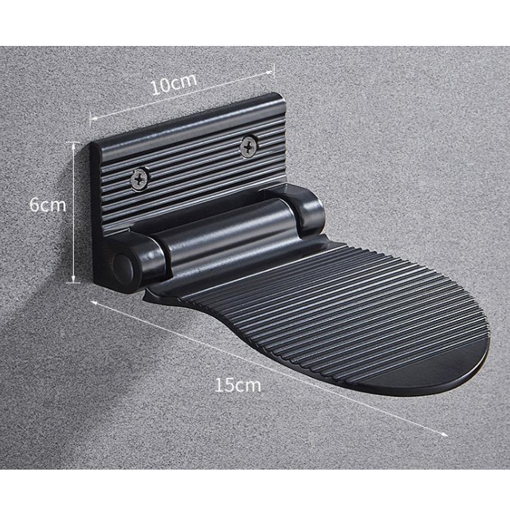 2Pcs Foldable Non-Slip Shower Foot Footrest Support For Bathroom, Made Of Aluminum Alloy