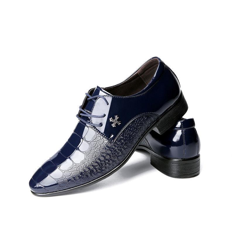 Spring Autumn Lace-up Men's Formal Shoes Black Bright Upper Business Leather Not Casual Gentleman Low Price New Social Shoe Male