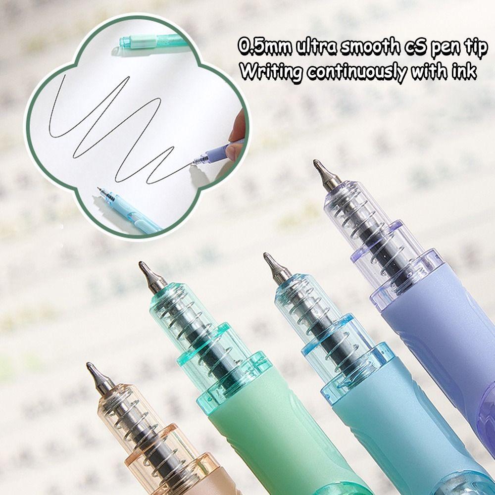 4PCS/Set Quick Drying Gel Pen 0.5mm Ballpoint Pen Cartoon Black Pen  Writing Tool