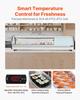 Sushi Display Case Refrigerator, 52L Commercial Sushi Case, 5-Pan Countertop Showcase with Curved Glass, LED Lighting, and Digital Temperature