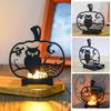 Halloween Metal Tealight Holders Hollowed Ghostly Bat Cats Iron Candle Stand Candlestick for Home Centerpieces Decors