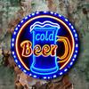 Neon Iron Wall Art Aluminum Sign Round Home Bar Decor Easy Installation