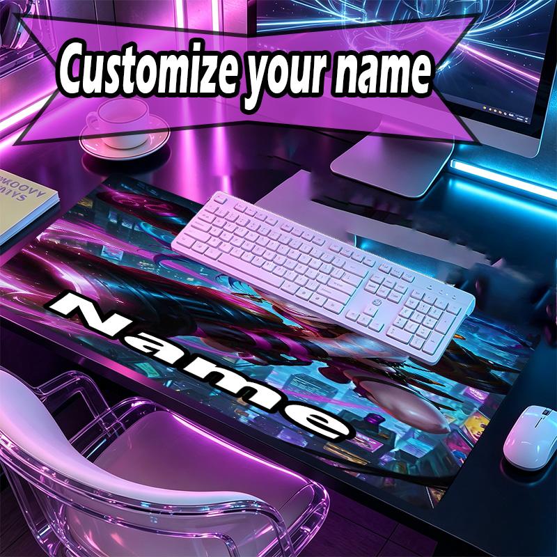 Custom Name Personalized Jinx Pattern Mousepad, Laptop PC Desk Mat, Decorative Desk Mat for Home Keyboard Pad Gift