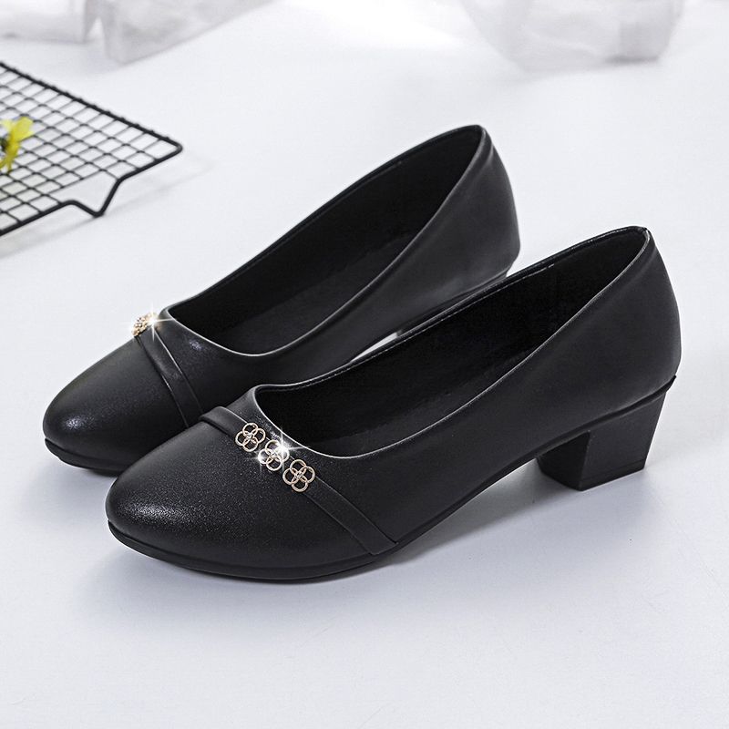 Shoes for Women Beige with Medium Heels Pointed Toe Office Woman Pumps Casual Lastest Popular Elegant Dress Korean Style Y2k