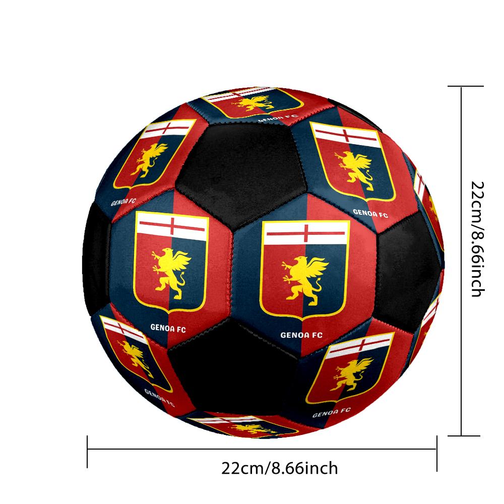 Genoa CFC Indoor Soccer Ball Colorful Machine Stitched PVC Size 5 Team Training Competition Ready Durable High-Bounce Cool Sports Gift