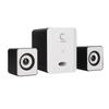 USB Powered Desktop Speakers Computer Speakers with Subwoofer for PC Laptop Tablet DesktopDazzle Version Black White